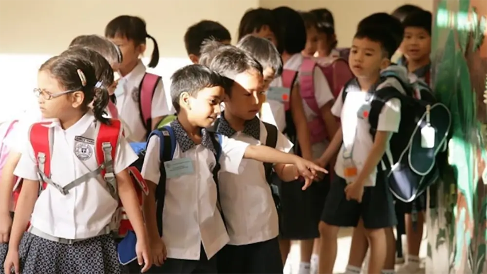 Primary school students in Singapore