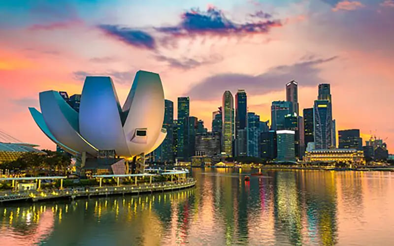 Skyline of Singapore during sunset