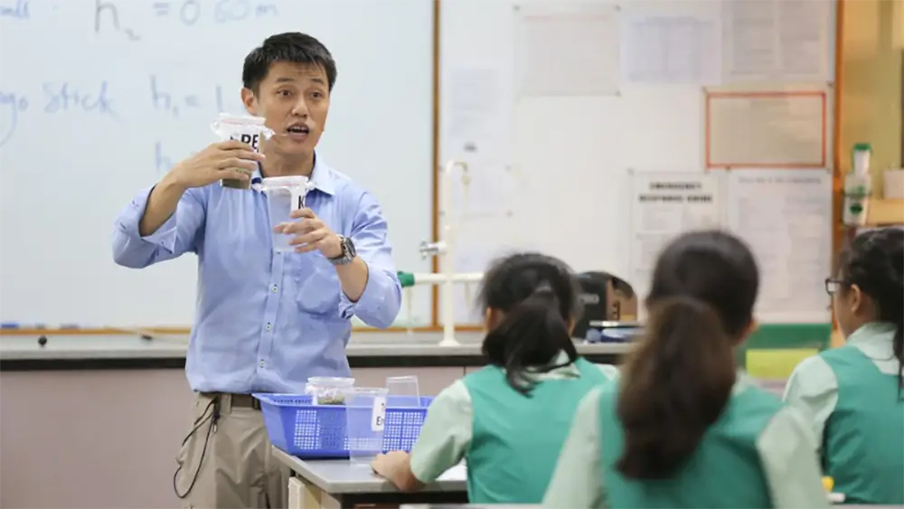 Teacher teaching students in a classroom
